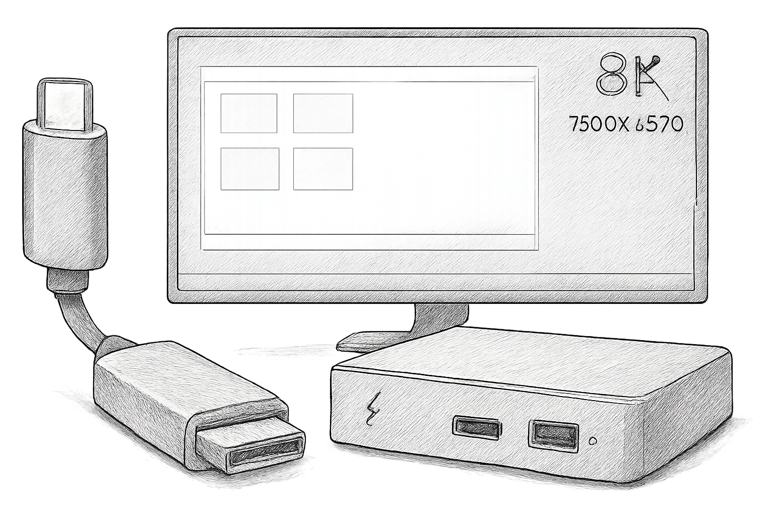 adaptateur usb-c vers displayport 2.1