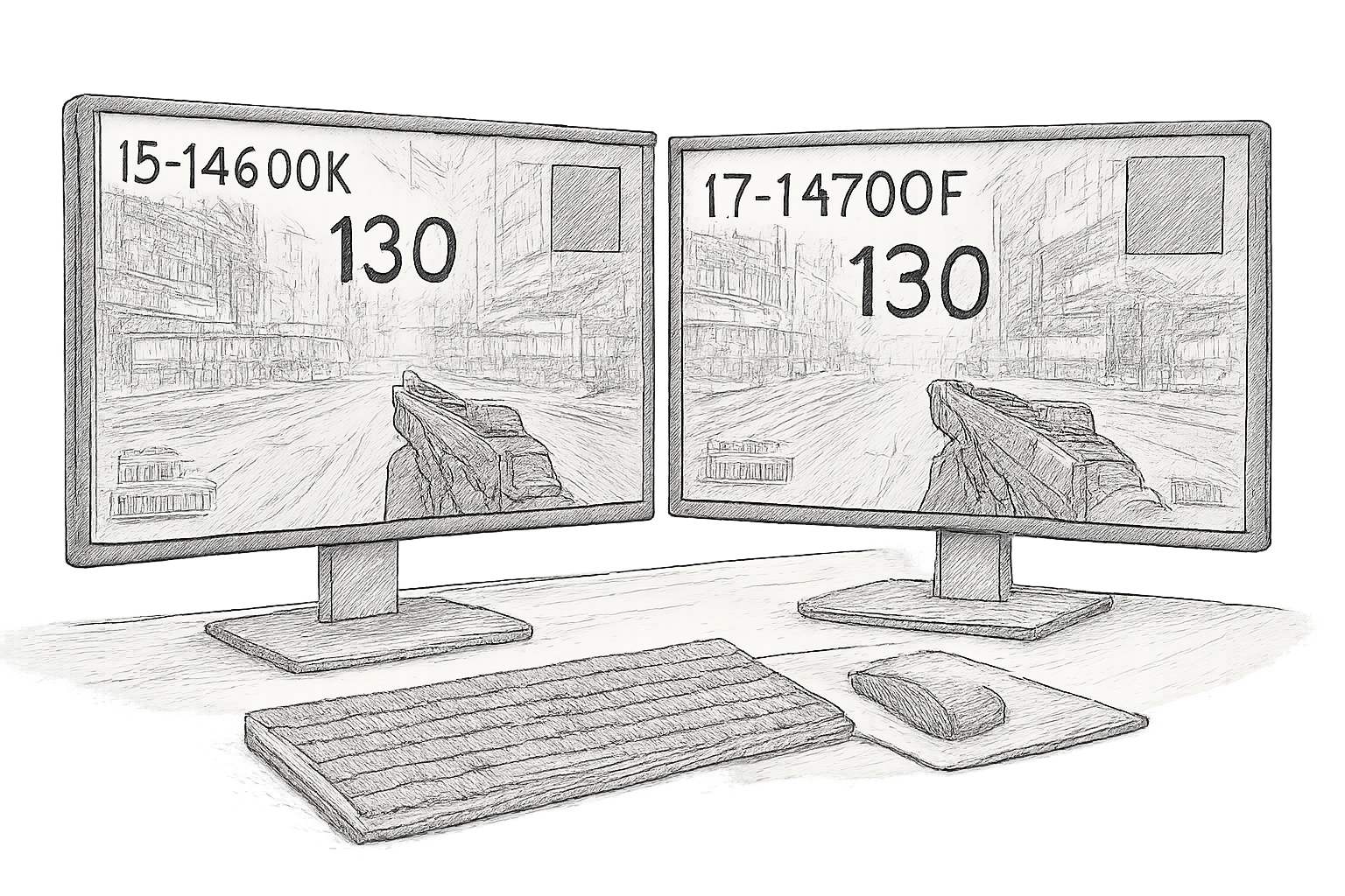 i7 14700f vs i5 14600k gaming fps