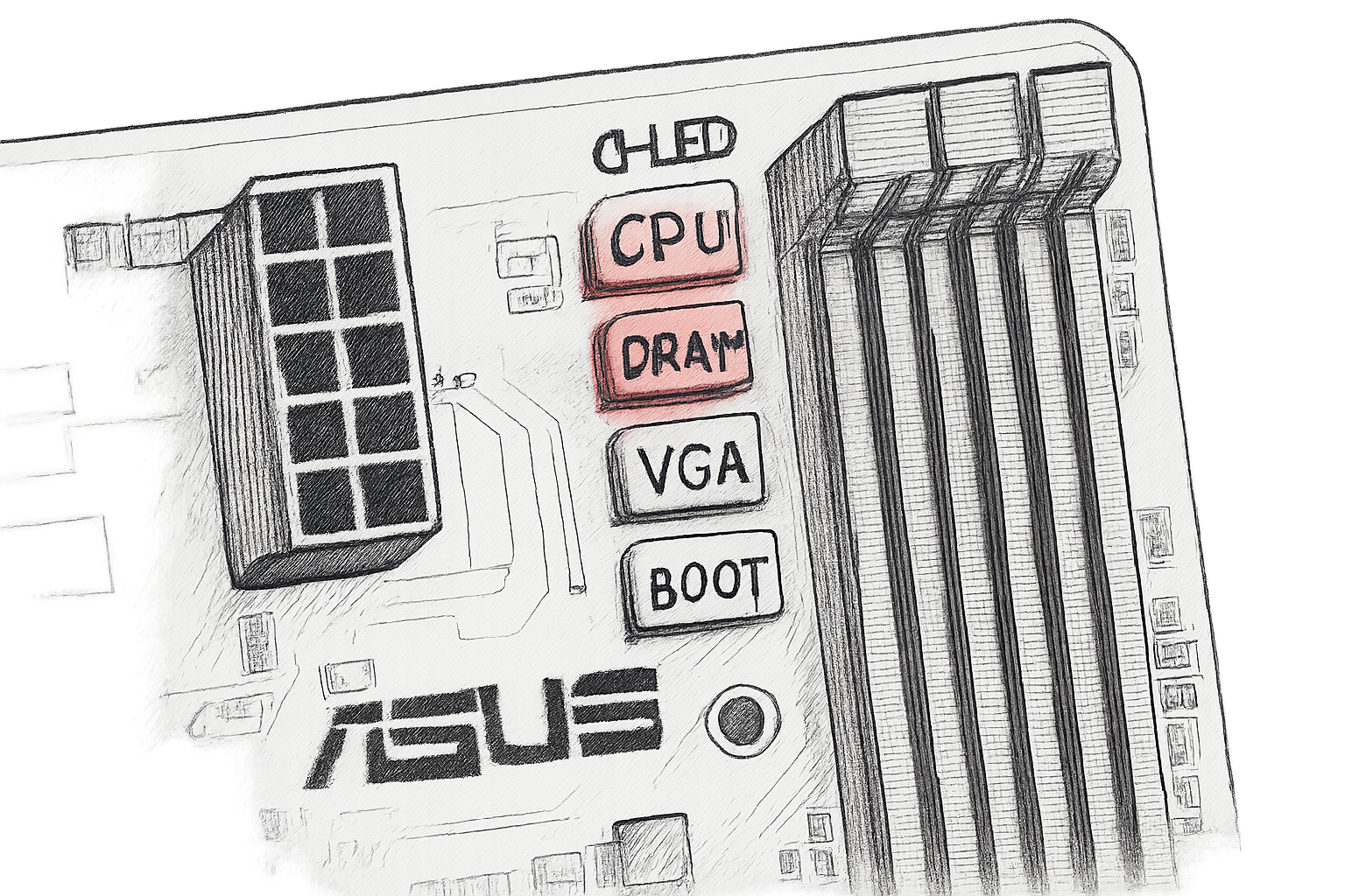 led rouge carte mere asus
