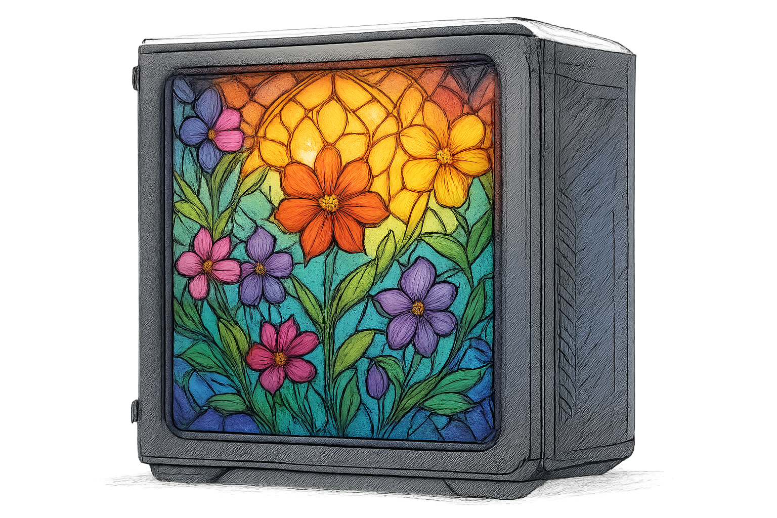 stained glass pc case